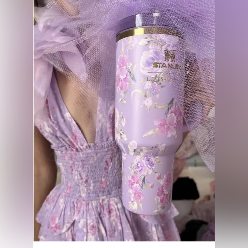 NIB STANLEY x LOVE SHACK FANCY Inspired Purple Happy Thoughts Tumbler Quencher
